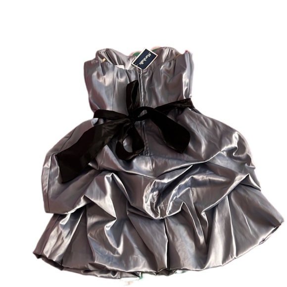 NWT IceBlue/Gray strapless party dress Size S - Picture 3 of 10